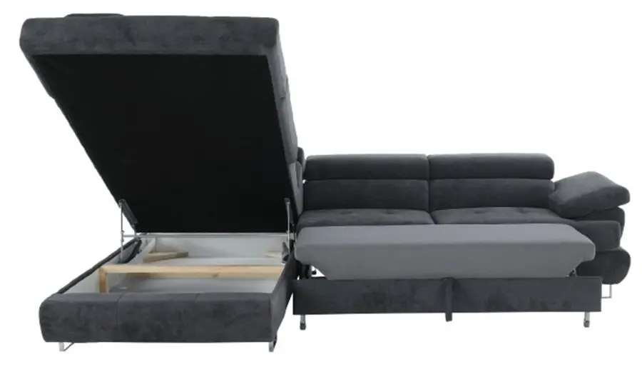 Canapea de colt Mobhaus Buton P Left (Gray) - 5