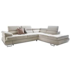 Canapea de colt Mobhaus Buton P Right (Light Gray)