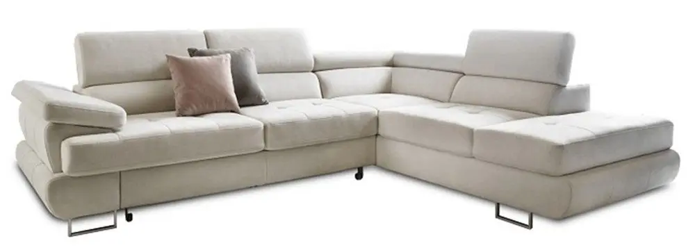 Canapea de colt Mobhaus Buton P Right (Light Gray)