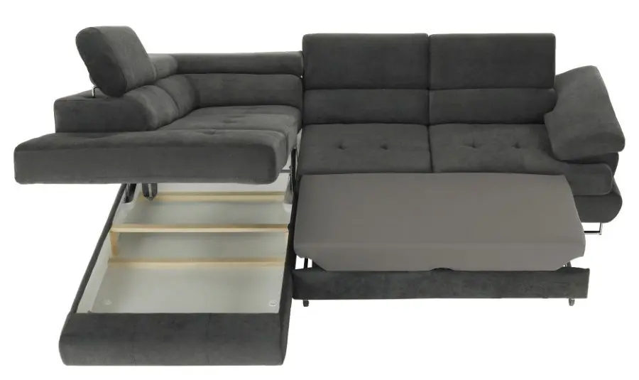 Canapea de colt extensibila Mobhaus Buton R Left (Gray) - 6