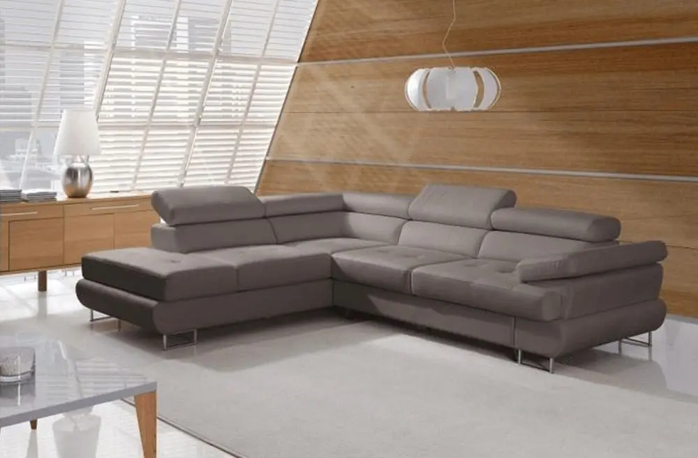 Canapea de colt extensibila Mobhaus Buton R Left (Gray-Brown) - 5