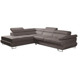 Canapea de colt extensibila Mobhaus Buton R Left (Gray-Brown)