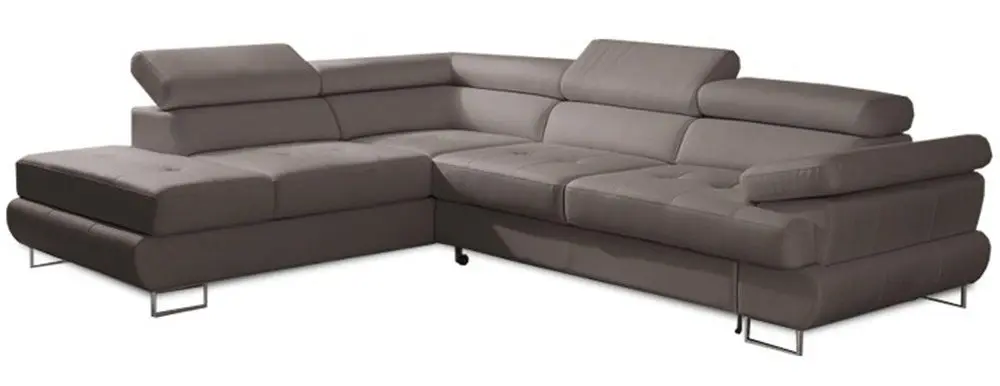 Canapea de colt extensibila Mobhaus Buton R Left (Gray-Brown)