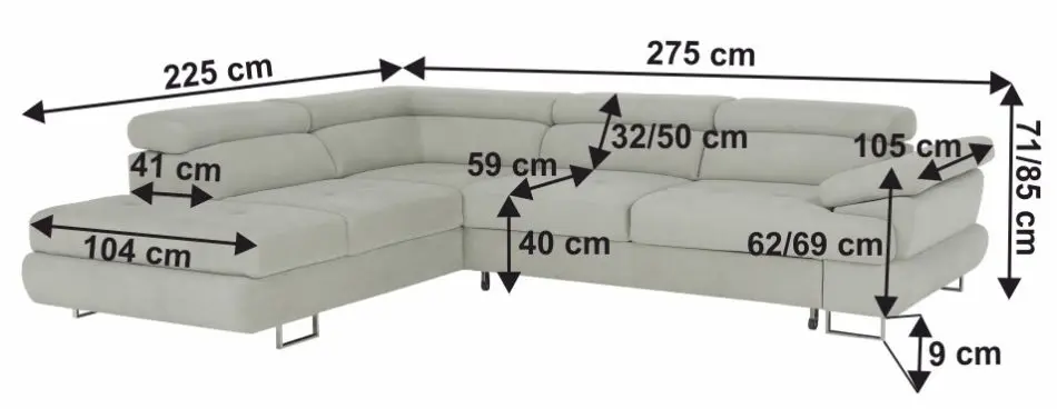 Диван угловой раскладной Mobhaus Buton R Left (Light Gray) - 14