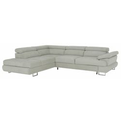 Canapea de colt extensibila Mobhaus Buton R Left (Light Gray)