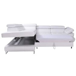 Canapea de colt extensibila Mobhaus Buton R Left (White) Thumb