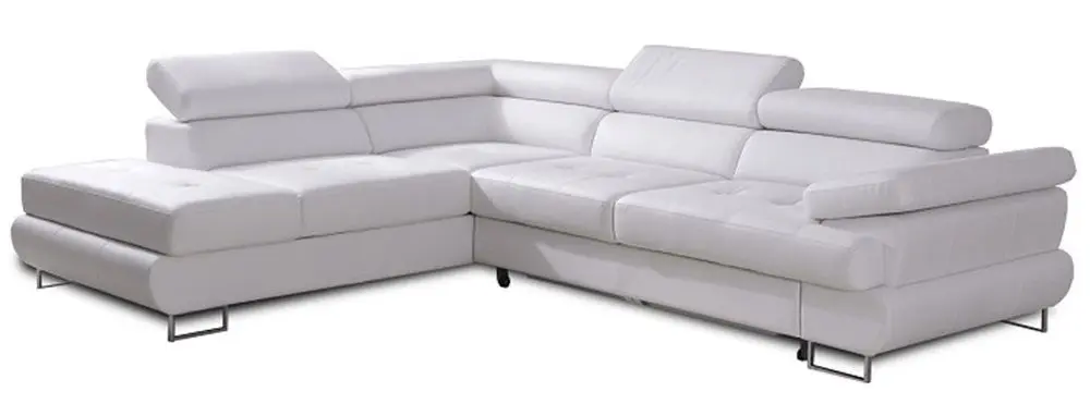 Canapea de colt extensibila Mobhaus Buton R Left (White)