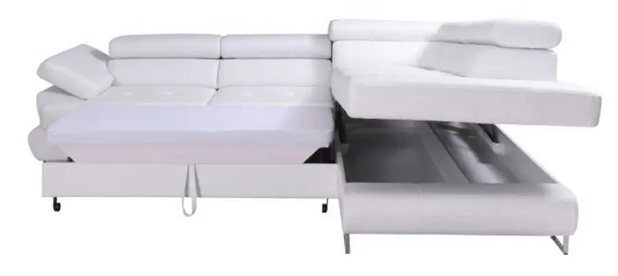 Canapea de colt extensibila Mobhaus Buton R Right (Gray-Brown) - 3