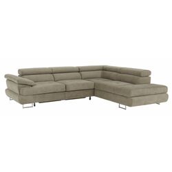Canapea de colt extensibila Mobhaus Buton R Right (Light Brown)