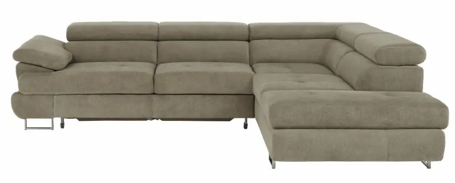 Canapea de colt extensibila Mobhaus Buton R Right (Light Brown) - 8