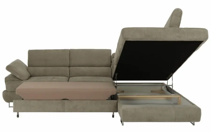 Canapea de colt extensibila Mobhaus Buton R Right (Light Brown) - 6