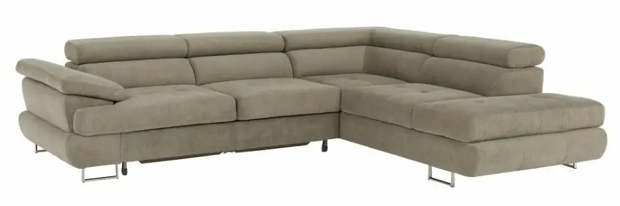 Canapea de colt extensibila Mobhaus Buton R Right (Light Brown)