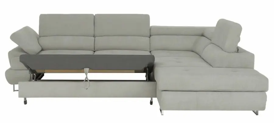 Canapea de colt extensibila Mobhaus Buton R Right (Light Gray) - 14