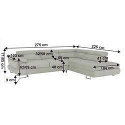 Canapea de colt extensibila Mobhaus Buton R Right (Light Gray) Thumb