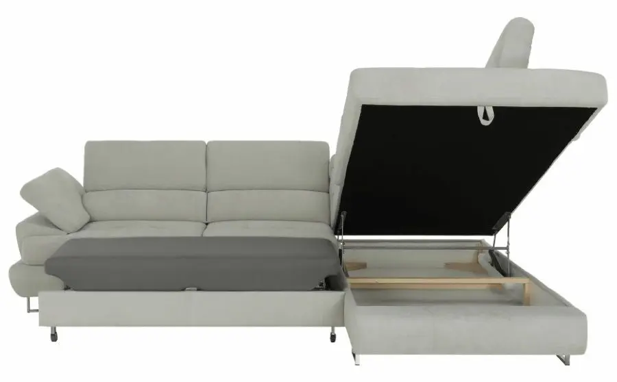 Canapea de colt extensibila Mobhaus Buton R Right (Light Gray) - 13