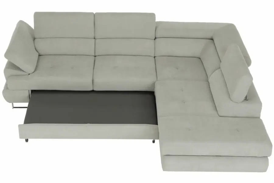 Canapea de colt extensibila Mobhaus Buton R Right (Light Gray) - 12