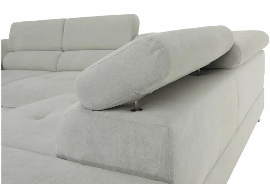 Canapea de colt extensibila Mobhaus Buton R Right (Light Gray) - 9