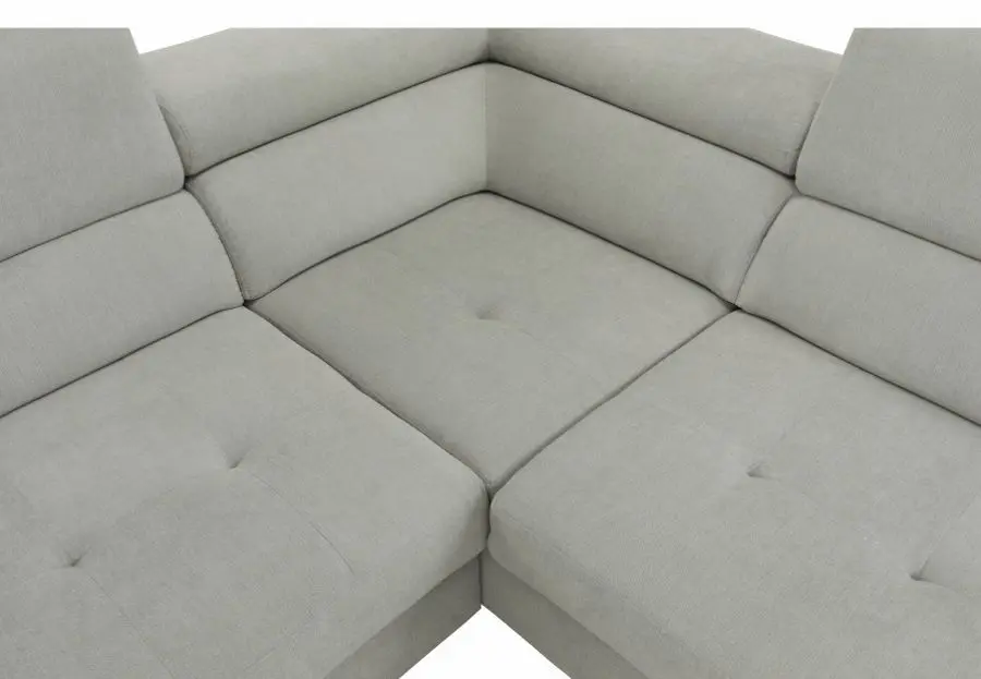 Canapea de colt extensibila Mobhaus Buton R Right (Light Gray) - 7