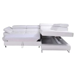 Canapea de colt extensibila Mobhaus Buton R Right (White) Thumb