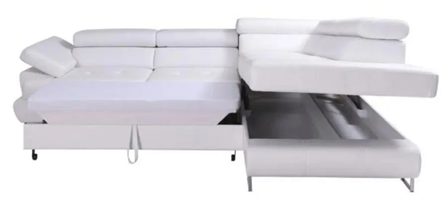 Canapea de colt extensibila Mobhaus Buton R Right (White) - 2