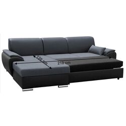 Canapea de colt extensibila Mobhaus Emily Left (Dark Gray/Black) Thumb