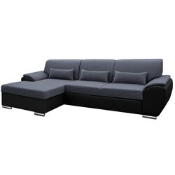Canapea de colt extensibila Mobhaus Emily Left (Dark Gray/Black)