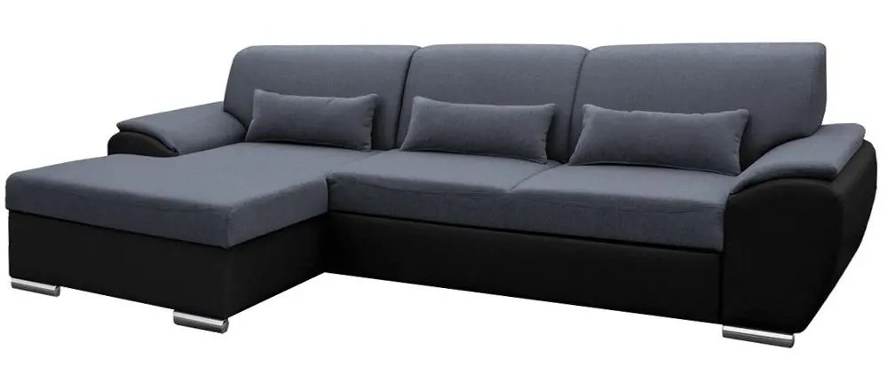 Canapea de colt extensibila Mobhaus Emily Left (Dark Gray/Black)