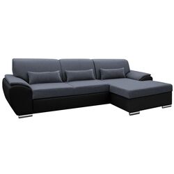 Canapea de colt extensibila Mobhaus Emily Right (Dark Gray/Black)