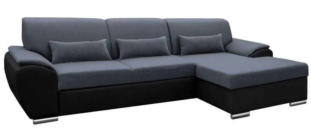 Диван угловой раскладной Mobhaus Emily Right (Dark Gray/Black)