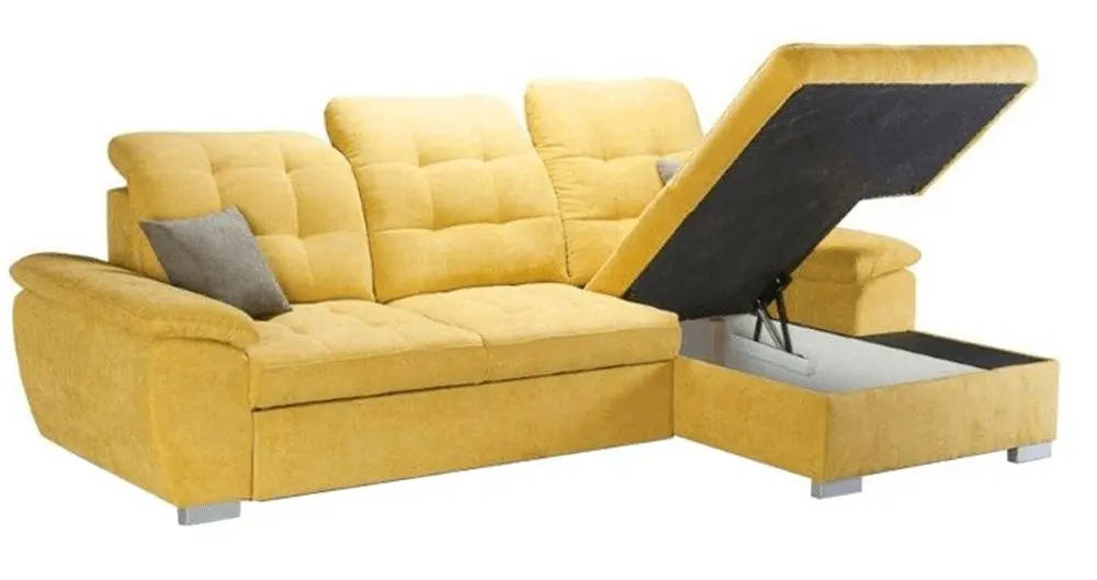 Canapea de colt extensibila Mobhaus Evangelin Right (Mustard)