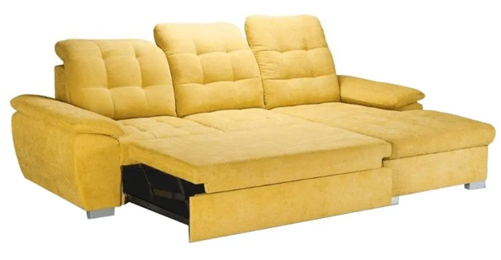 Canapea de colt extensibila Mobhaus Evangelin Right (Mustard)