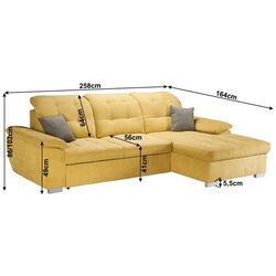 Canapea de colt extensibila Mobhaus Evangelin Right (Mustard) Thumb