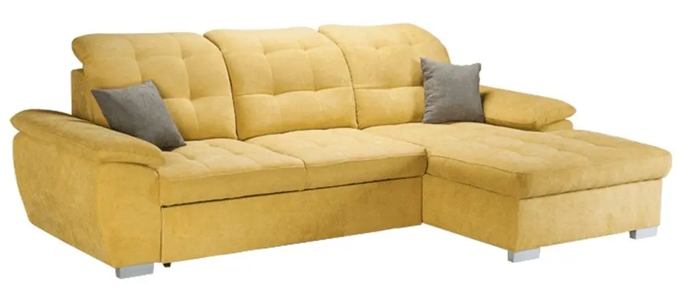 Canapea de colt extensibila Mobhaus Evangelin Right (Mustard)