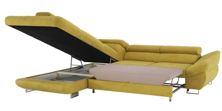 Canapea de colt extensibila Mobhaus Fabia Left (Mustard) - 5