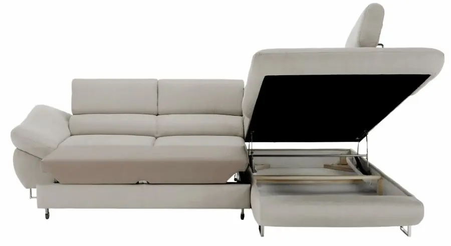 Canapea de colt extensibila Mobhaus Fabia Right (Gray-Beige) - 5