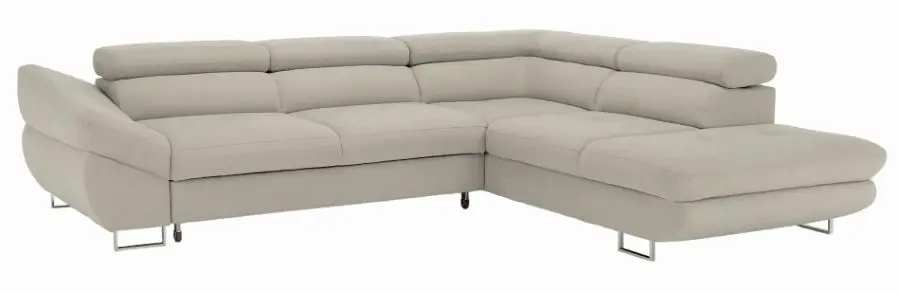 Canapea de colt extensibila Mobhaus Fabia Right (Gray-Beige)