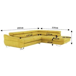 Canapea de colt extensibila Mobhaus Fabia Right (Mustard) Thumb