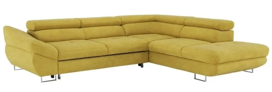 Canapea de colt extensibila Mobhaus Fabia Right (Mustard)