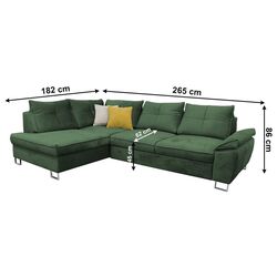 Canapea de colt extensibila Mobhaus Felda Left (Emerald) Thumb