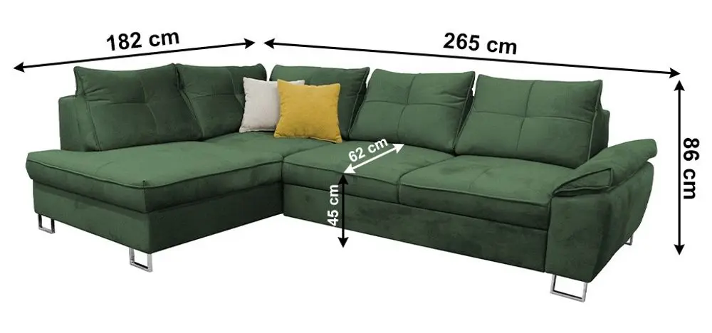 Canapea de colt extensibila Mobhaus Felda Left (Emerald) - 4