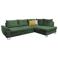 Canapea de colt extensibila Mobhaus Felda Right (Emerald)