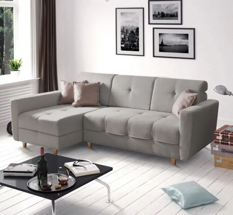 Диван угловой раскладной Mobhaus Hakan Left (Gray/Powdery Pink) - 3