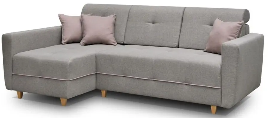 Диван угловой раскладной Mobhaus Hakan Left (Gray/Powdery Pink)