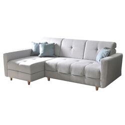 Canapea de colt extensibila Mobhaus Hakan Left (Light Gray/Menthol)