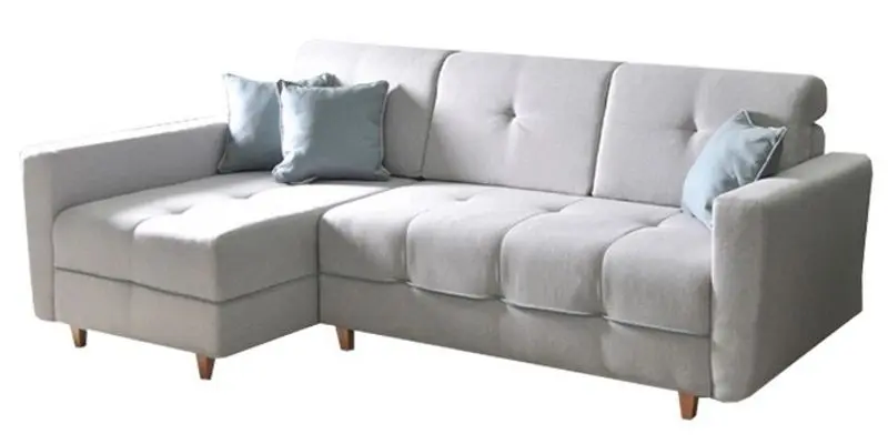 Canapea de colt extensibila Mobhaus Hakan Left (Light Gray/Menthol)