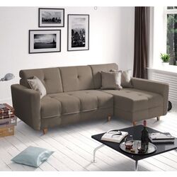 Canapea de colt extensibila Mobhaus Hakan Right (Brown/Light Brown) Thumb