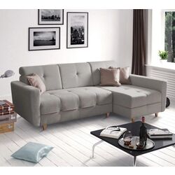 Canapea de colt extensibila Mobhaus Hakan Right (Gray/Powdery Pink) Thumb
