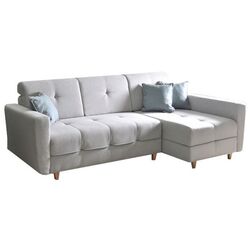 Canapea de colt extensibila Mobhaus Hakan Right (Light Gray/Menthol)