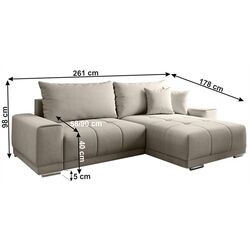 Canapea de colt extensibila Mobhaus Kevan (Taupe) Thumb