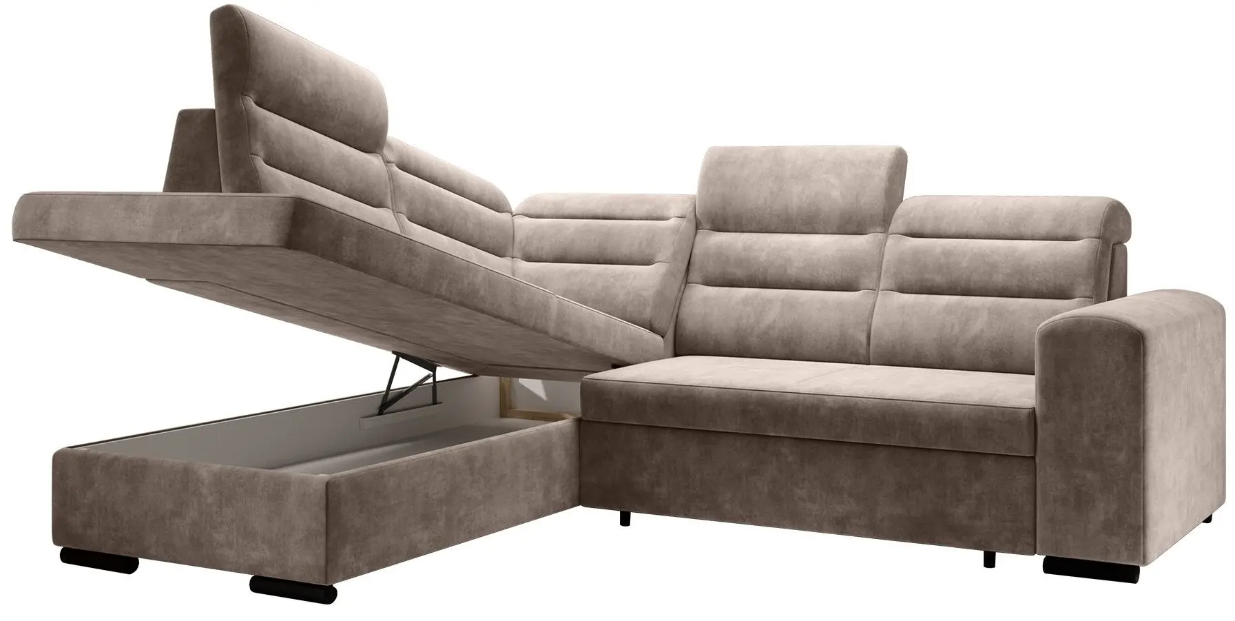 Canapea de colt extensibila Mobhaus Kloudy Roh Left (Taupe) - 4